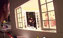 Cheating redhead girlfriend bangs everyone at wild party