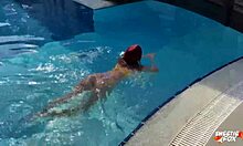 Redhead takes hard fucking with deep blowjob swallow