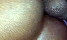 Cutie with shaved pussy takes deepthroat in homemade threesome