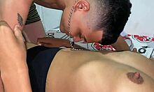 Oh my! I'm so horny I interrupt my cousin for wild sex during his break