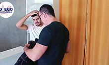 Hey, giving it to the huge laundry client in this gay fetish scene! 😈