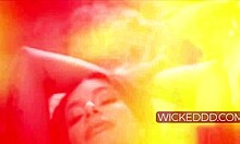 Tiny april rides massive cock in cowgirl position