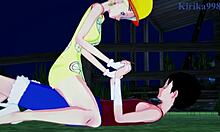 Ulti and Ms. Valentine have intense sex with Monkey D. Luffy in One Piece hentai