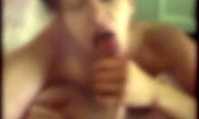 Cheating milf wife sucks monster cock in POV.