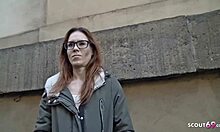 skinny ginger teen's eye-rolling orgasm at german scout casting