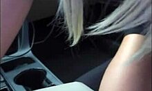 Amateur couple enjoys a private car ride