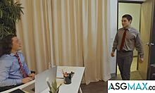 Hot guys secretly hook up in gay office parody