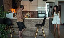 hey, ever seen a naughty wife sneak a blowjob like this?