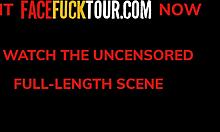 yo, check this latina slut face-fucked by a gringo. gimme that sloppy deepthroat with cum in mouth!