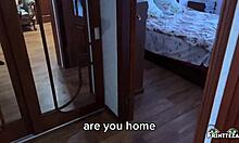 stepmom starts her day with stepsons cum in her mouth, deepthroating before jogging