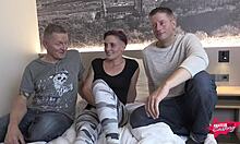 Thin Slut Fucked By Tattooed Rockers