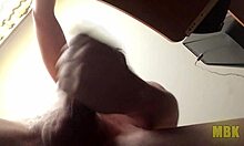 i'm alone at home 18 masturbating my big brown-eyed monster cock