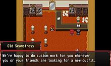 Maid deepthroats giant cock in hentai game!