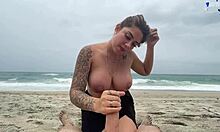 Public sex and blowjob on hot Santa Marta beach trip, Colombian teen 18+ rough outdoor cumshot