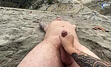 Public sex and blowjob on hot Santa Marta beach trip, Colombian teen 18+ rough outdoor cumshot