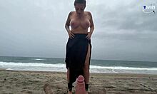 Public sex and blowjob on hot Santa Marta beach trip, Colombian teen 18+ rough outdoor cumshot