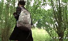 Petite French chick gets double penetrated hard!