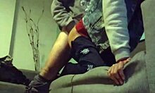 gay blowjob turns into sofa fuck