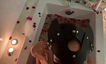 Teen girl chats with neighbor in bath