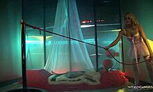 Blonde Rides Boyfriend's Cock After Rollerblading In Pink Stockings