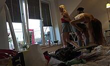 Yo, trying on the tiniest thongs and see-through leggings now