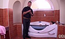 Big booty russian teen 18+ getting fucked deep in bathroom 😍