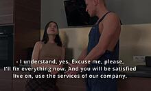 Couple Fixes Light While Pussy Gets Filled in Sheer.