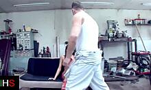 Brunette girl gets fantastic anal fuck with cum in mouth