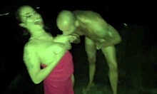 Friends Enjoy Street Food With Big Tits Girl Watching