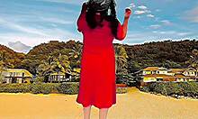 Crossdresser in Sexy Dress with Big Ass! Is This White Gay Boy a Lady Boy Model?