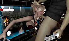 I had reverse isekai sex with the elf from the videogame, sucking her big tits.