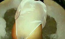 horny girl gets super wet after a handjob in this casual homemade scene