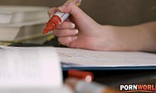 Horny college girl ditches homework for hardcore anal pounding with brunette babe