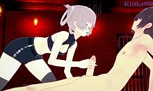 Nazuna Nanakusa gets intense creampie sex in 3D hentai Call of the Night.