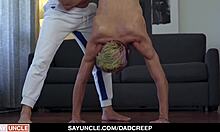 stepdad fucks teen stepson with huge cock in gay taboo scene