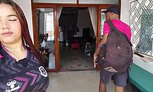 the horny latina babe asks her tenant, 'want to fuck my ass and pussy?' he can't resist the blowjob and missionary.