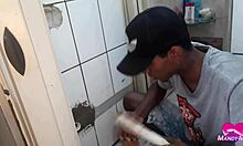 Stretching My Asshole With His Big Black Cock For Creampie