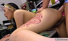 Tiny Asian Shoplifter Caught and Her Petite Pussy Wrecked by Mall Cop.