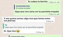 Stepmom chats on WhatsApp while dad is away on business trip