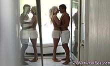 classy european babe sucks cock before passionate fucking. bent over and missionary style!