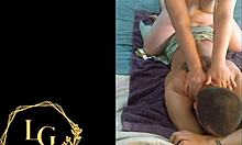 Chubby mother-in-law gives massage, sucks, and swallows my load. Her curvy body drives me wild.