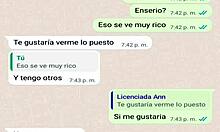 Stepmom chats on WhatsApp while dad is away on business trip