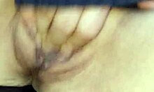 blonde babe masturbates in car