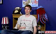 Redhead guy, umm, gets interviewed b4 solo session, ya know?