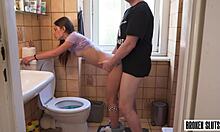 She didn’t lock the door, so stepdaughter got naughty in bedroom