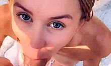 blonde in fishnets gets ass fucked and creampied outdoors