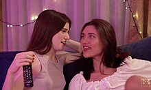 Sensual licking and cunilingus between two young lesbians?