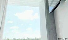 Bodybuilder's girlfriend Victoria shows off her big ass and fake tits on holiday