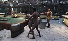 Fo4 pool table party turning into a wild cartoon romp! 🎉