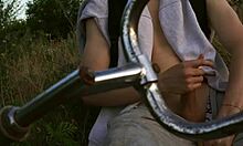 Hot blowjob during summer cycling ride with handjob action. 😎